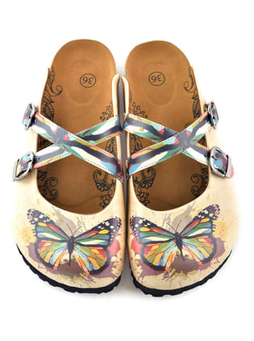 Calceo Clogs in Beige/ Bunt