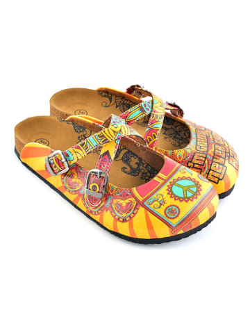 Calceo Clogs in Orange/ Gelb/ Bunt