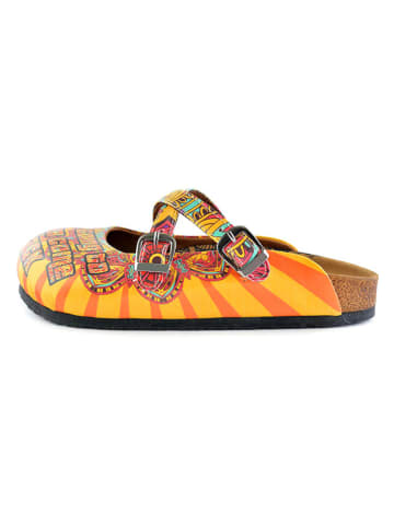 Calceo Clogs in Orange/ Gelb/ Bunt