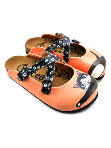 Calceo Clogs in Orange/ Bunt