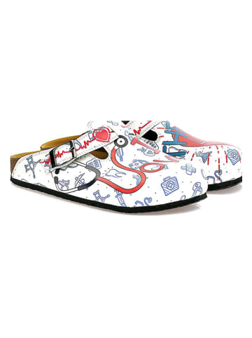Calceo Clogs in Weiß/ Bunt