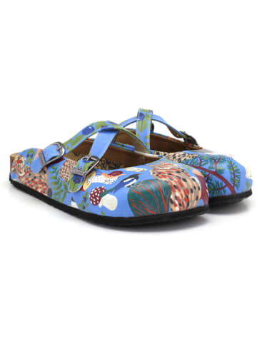 Calceo Clogs in Hellblau/ Weiß