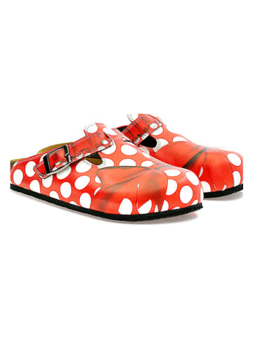 Calceo Clogs in Rot/ Bunt