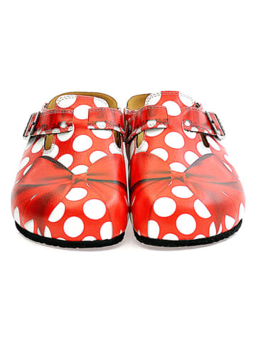 Calceo Clogs in Rot/ Bunt