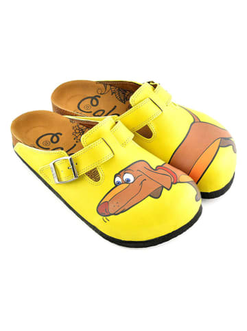 Calceo Clogs in Gelb/ Hellbraun