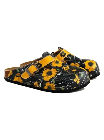 Calceo Clogs zwart/geel