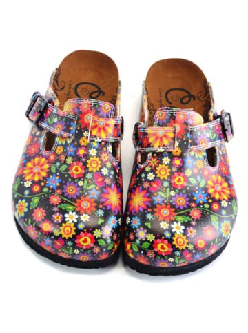 Calceo Clogs in Schwarz/ Bunt