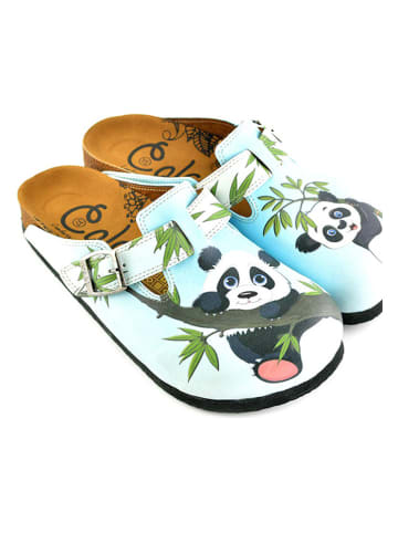 Calceo Clogs in Hellblau/ Bunt