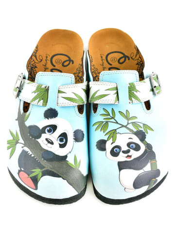 Calceo Clogs in Hellblau/ Bunt