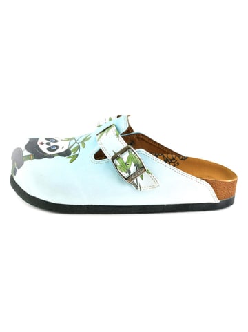 Calceo Chodaki w kolorze błękitnym ze wzorem