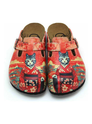 Calceo Clogs rood/meerkleurig