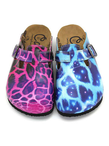 Calceo Clogs in Pink/ Hellblau