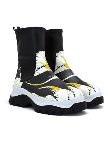 Goby Chelseaboots zwart/wit