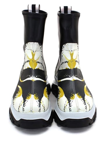 Goby Chelseaboots zwart/wit