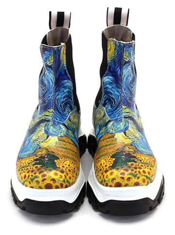 Goby Chelsea-Boots in Gelb/ Blau