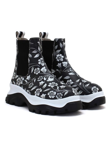 Goby Chelseaboots zwart/wit