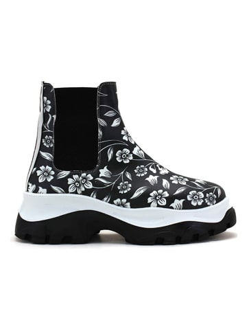 Goby Chelsea-Boots in Schwarz/ Weiß