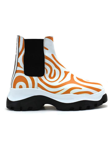 Goby Sztyblety w kolorze biało-pomarańczowym