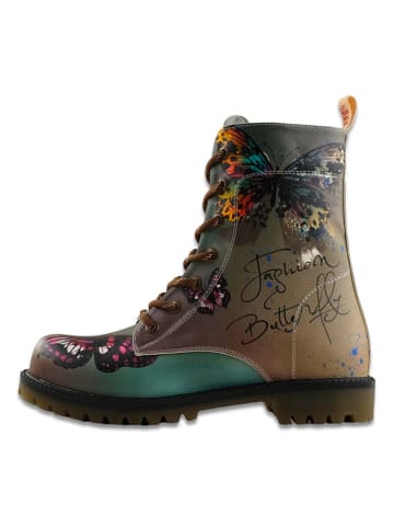 Goby Boots in Braun/ Grün