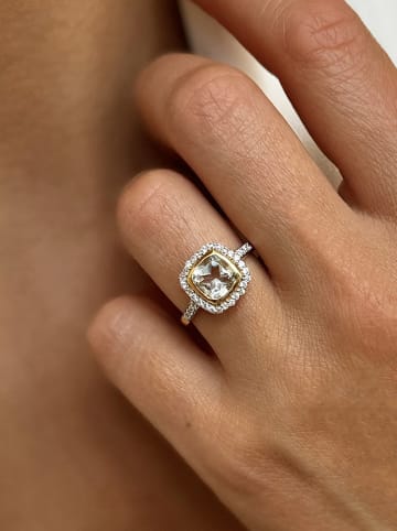 Les Petites Précieuses Vergulde ring met edelstenen