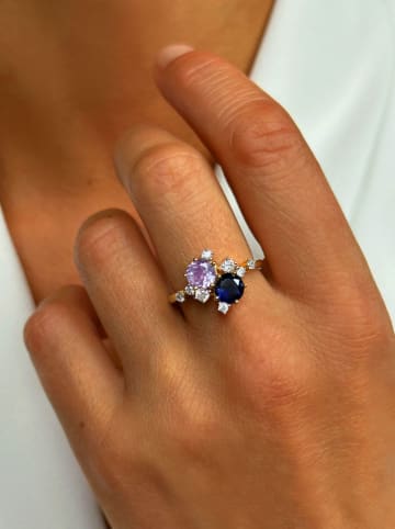 Les Petites Précieuses Vergold. Ring mit Edelsteinen