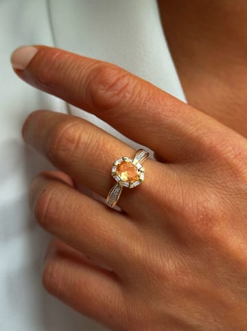 Les Petites Précieuses Vergulde ring met edelstenen