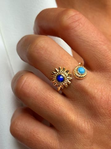 Les Petites Précieuses Vergulde ring met edelstenen