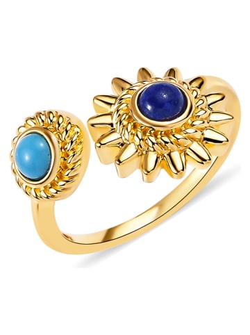 Les Petites Précieuses Vergulde ring met edelstenen