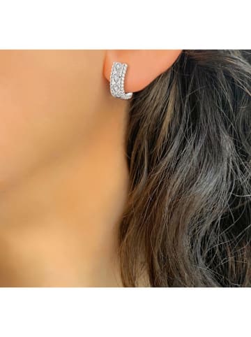 Les Petites Précieuses Silber Creolen mit Edelsteinen