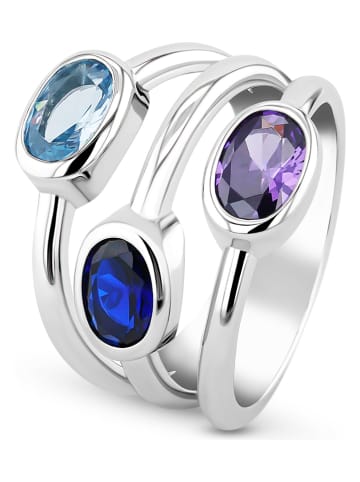 Les Petites Précieuses Silber-Ring mit Edelsteinen