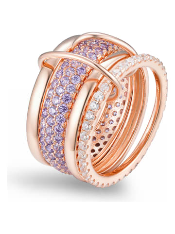 Les Petites Précieuses Rosévergulde ring met edelstenen