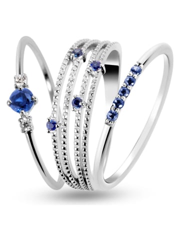 Les Petites Précieuses 3er-Set: Silber-Ringe mit Edelsteinen