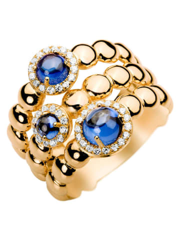 Les Petites Précieuses Vergulde ring met edelstenen