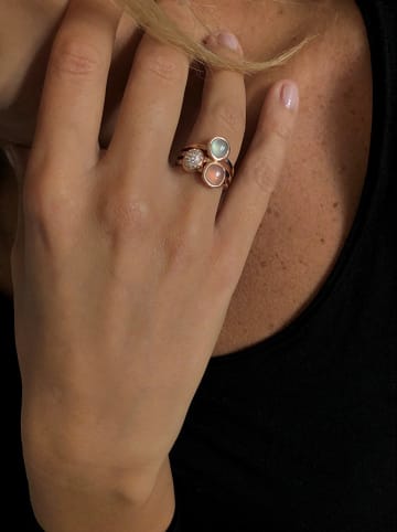Les Petites Précieuses Rosévergold. Ring mit Edelsteinen