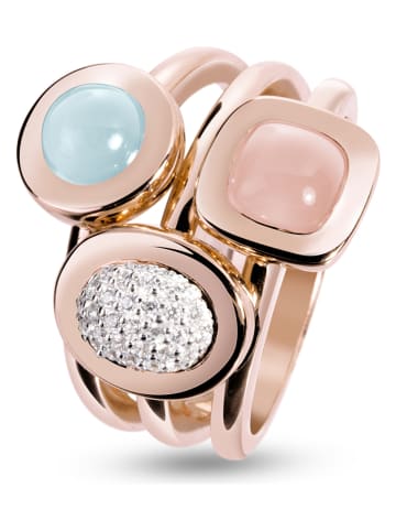 Les Petites Précieuses Rosévergold. Ring mit Edelsteinen