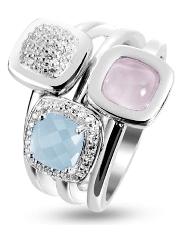 Les Petites Précieuses Silber-Ring mit Edelsteinen