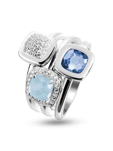 Les Petites Précieuses Silber-Ring mit Edelsteinen