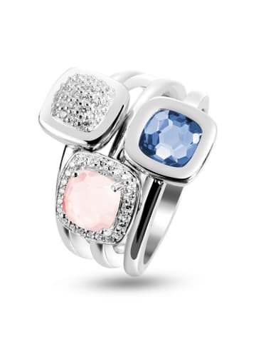 Les Petites Précieuses Silber-Ring mit Edelsteinen