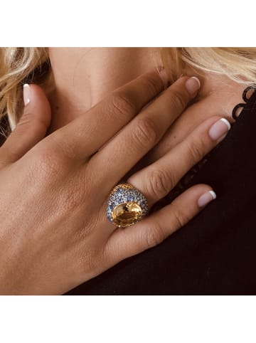 Les Petites Précieuses Vergulde ring met edelstenen