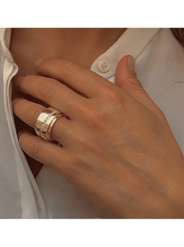 Les Petites Précieuses Vergulde ring met edelstenen