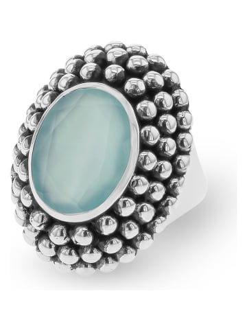 Les Petites Précieuses Srebrny pierścionek z chalcedonem