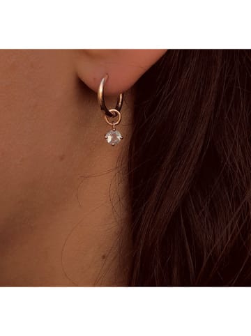 Les Petites Précieuses Rosévergold. Creolen mit Edelsteinen