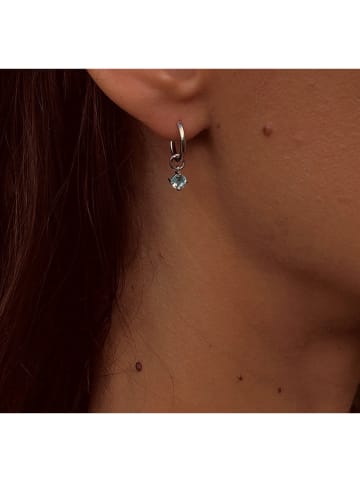 Les Petites Précieuses Silber-Creolen mit Edelsteinen