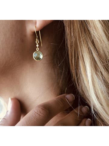 Les Petites Précieuses Vergulde oorhangers met edelstenen