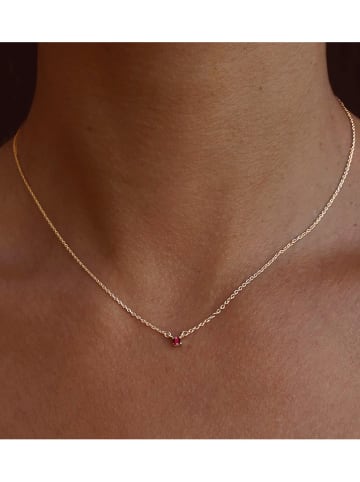 Les Petites Précieuses Vergold. Halskette mit Edelstein - (L)40 cm