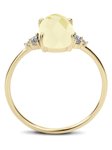 Les Petites Précieuses Pozłacany pierścionek z cyrkoniami i cytrynem