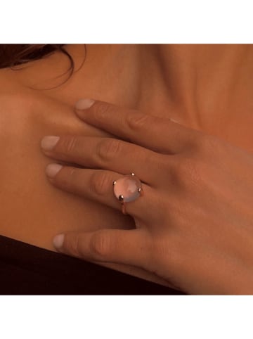 Les Petites Précieuses Rosévergulde ring met rozenkwarts