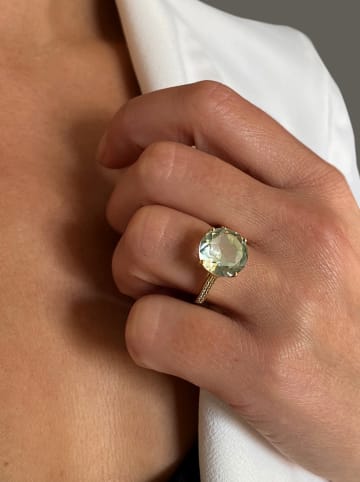 Les Petites Précieuses Vergulde ring met edelstenen
