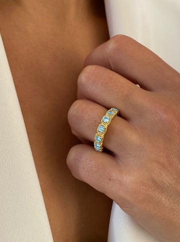 Les Petites Précieuses Vergulde ring met edelstenen