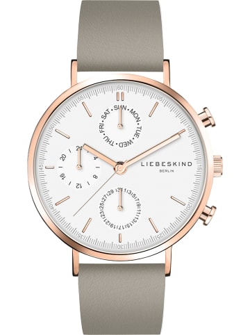 Liebeskind Quarzuhr in Khaki/ Roségold/ Weiß